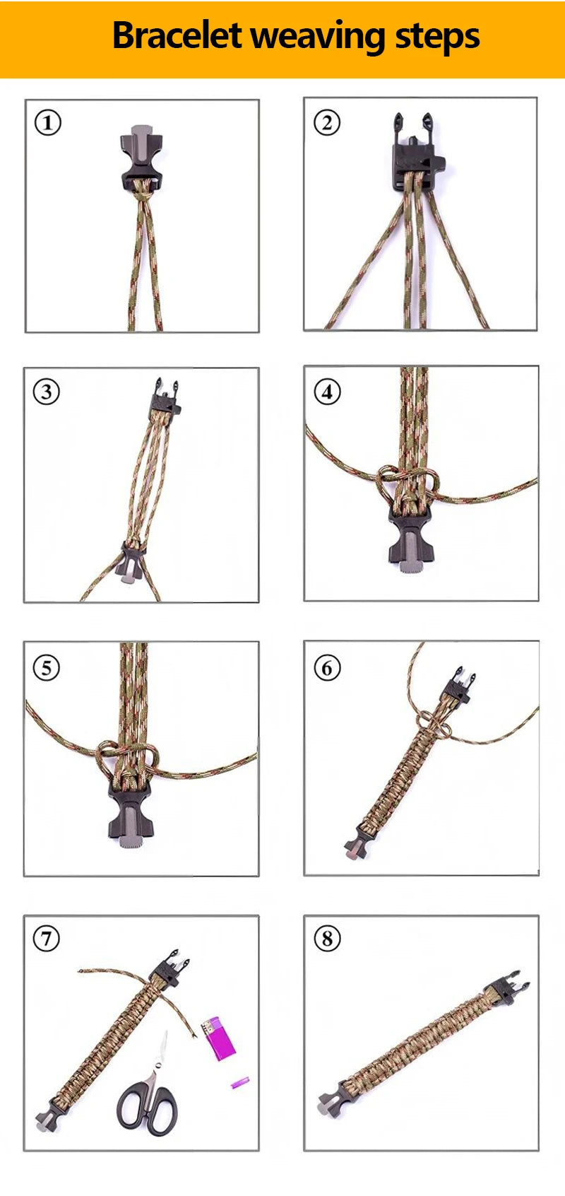 2PCS Multi-functional Outdoor Survival Bracelet