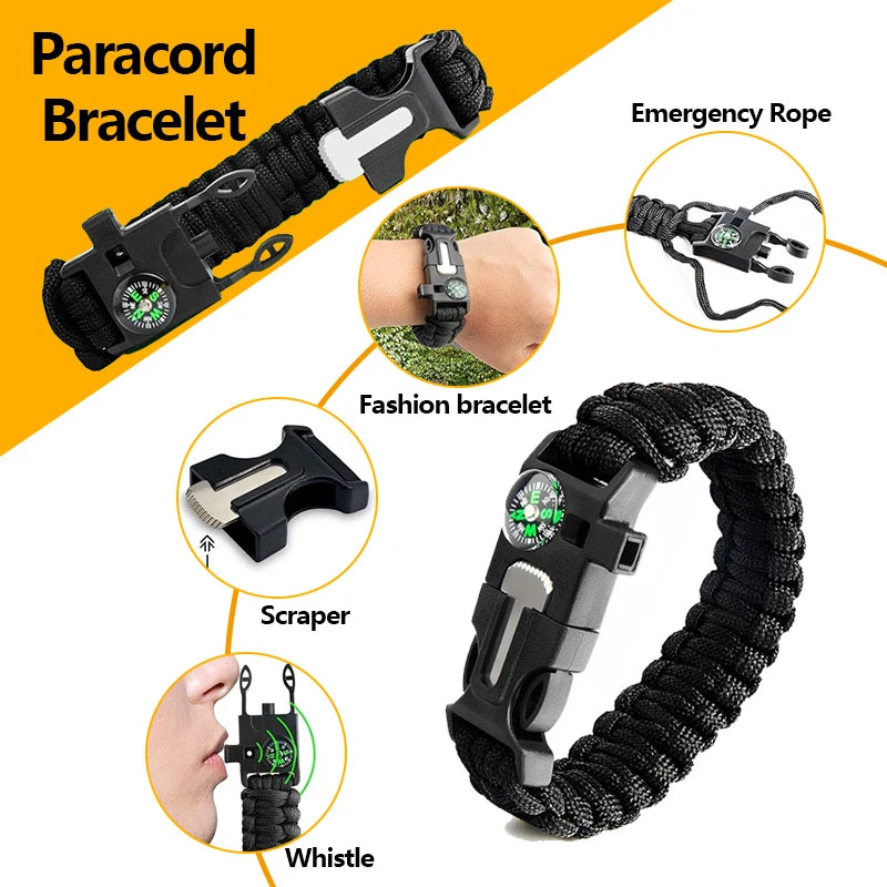 2PCS Multi-functional Outdoor Survival Bracelet