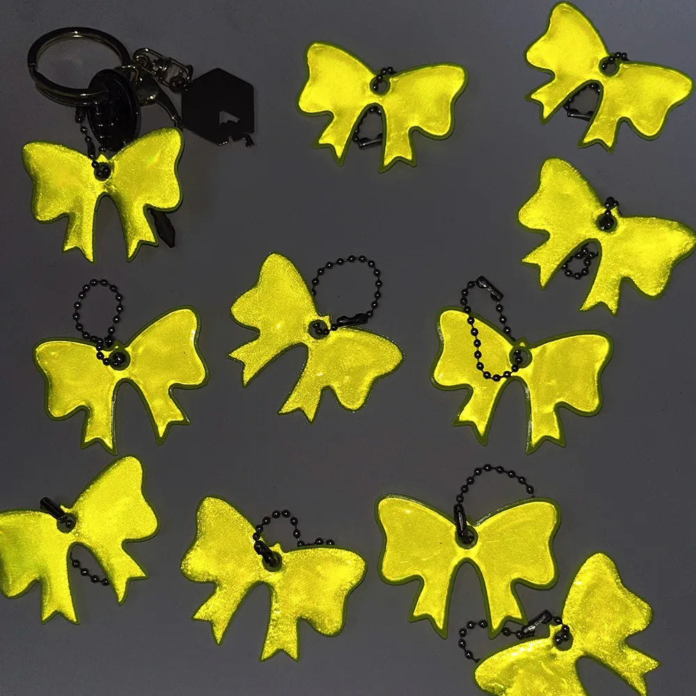 10PCS Reflective Bowknot Pendants