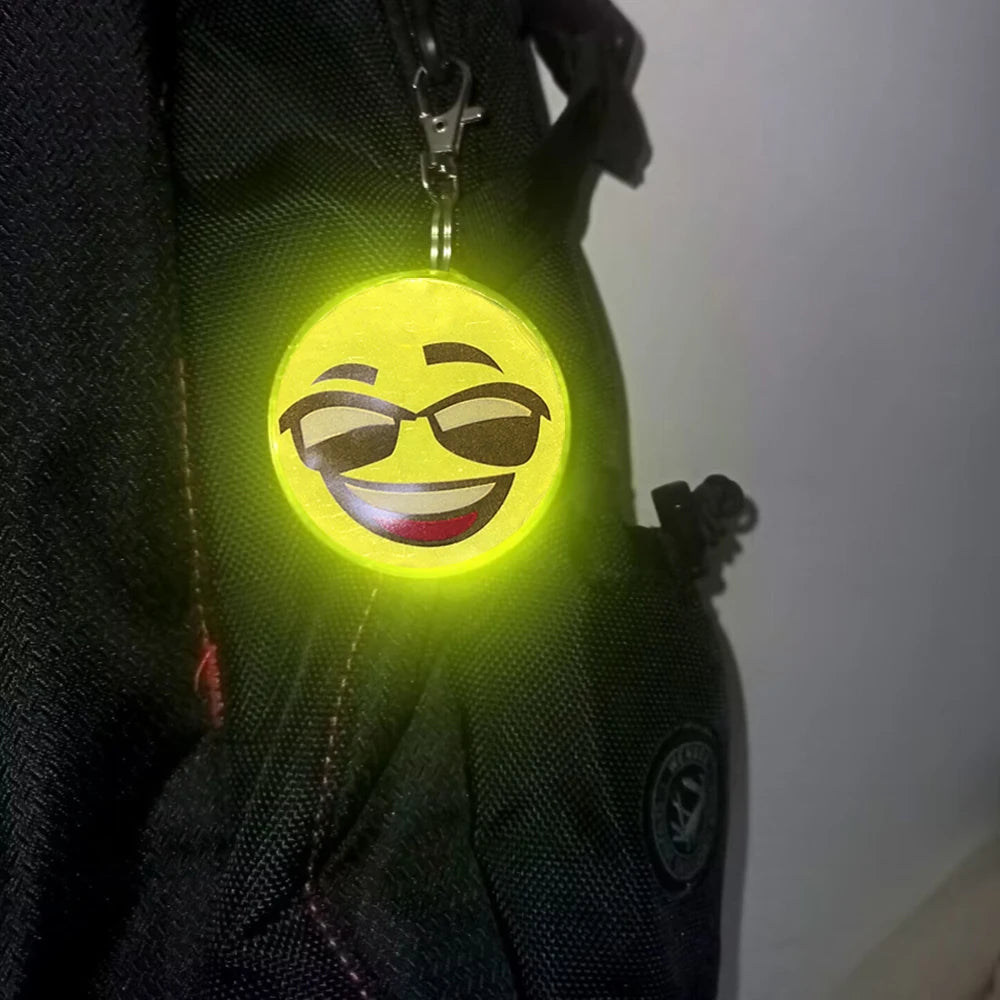 10PCS Reflective Smile Face Pendants
