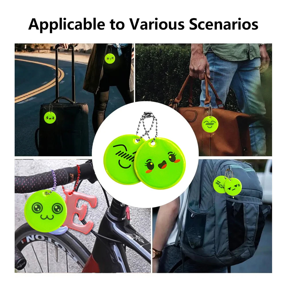 10PCS Reflective Funny Expression Pendants