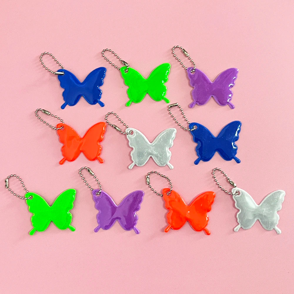 10PCS Reflective Colorful Butterfly Pendants