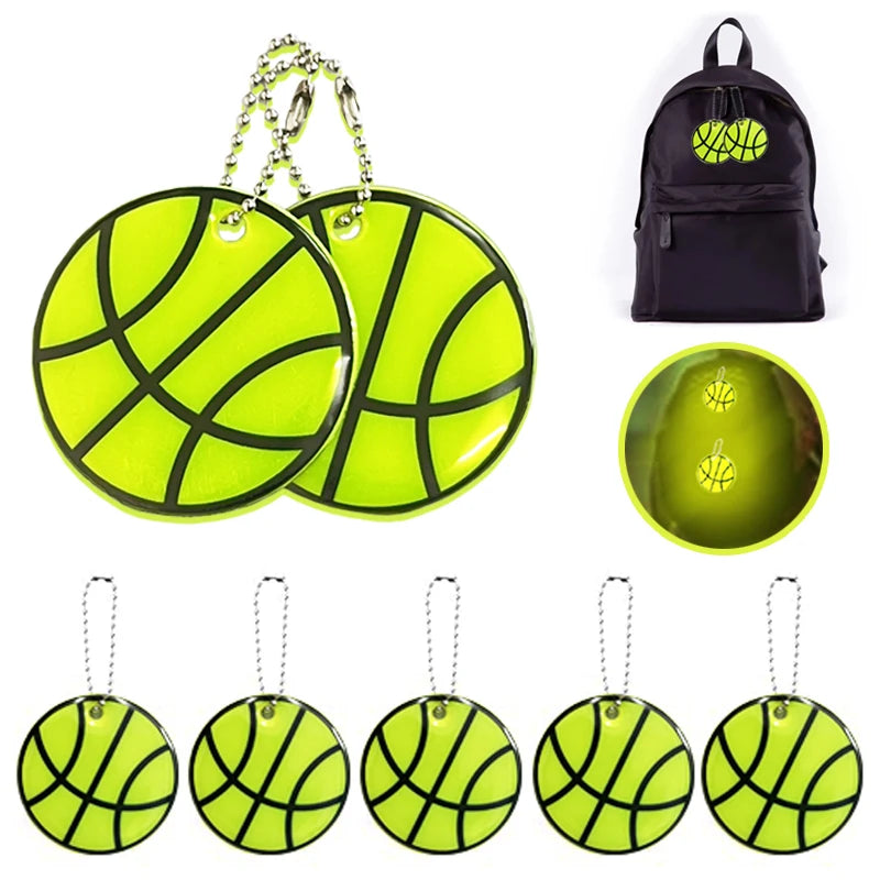 10PCS Reflective Basketball Pendants