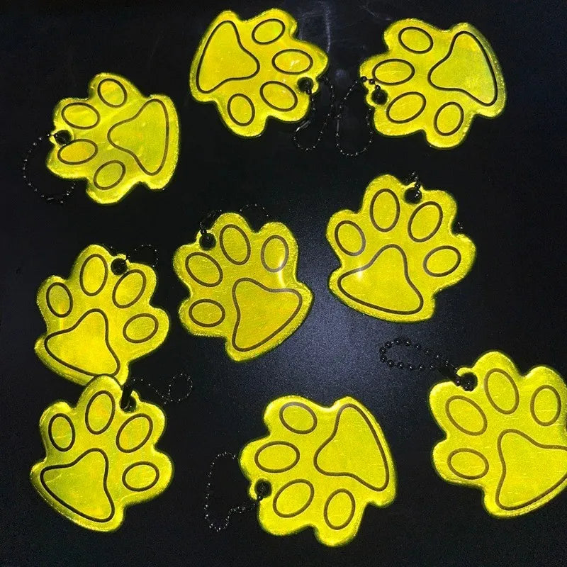 10PCS Reflective Paw Pendants