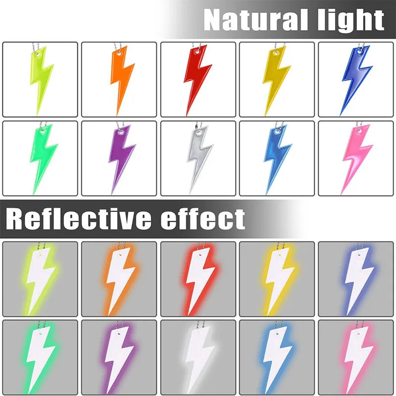 10PCS Reflective Lightning Pendants
