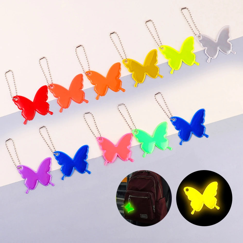 10PCS Reflective Colorful Butterfly Pendants