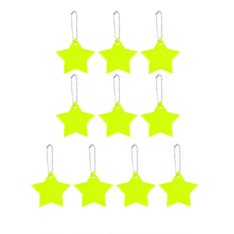 10PCS Reflective Colorful Stars Pendants