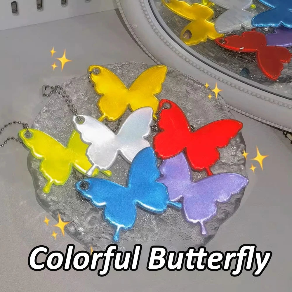 10PCS Reflective Colorful Butterfly Pendants
