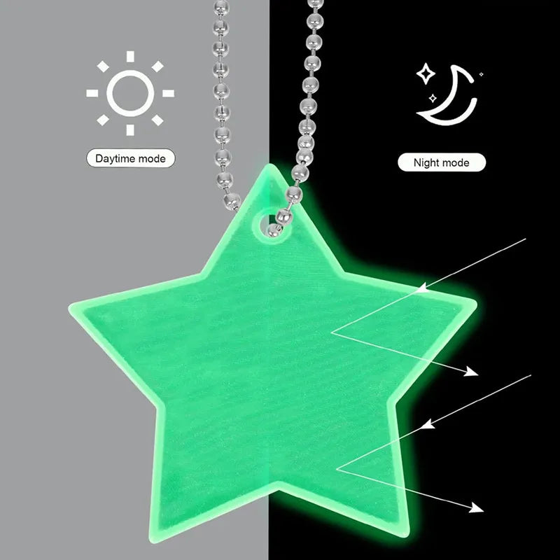 10PCS Reflective Colorful Stars Pendants