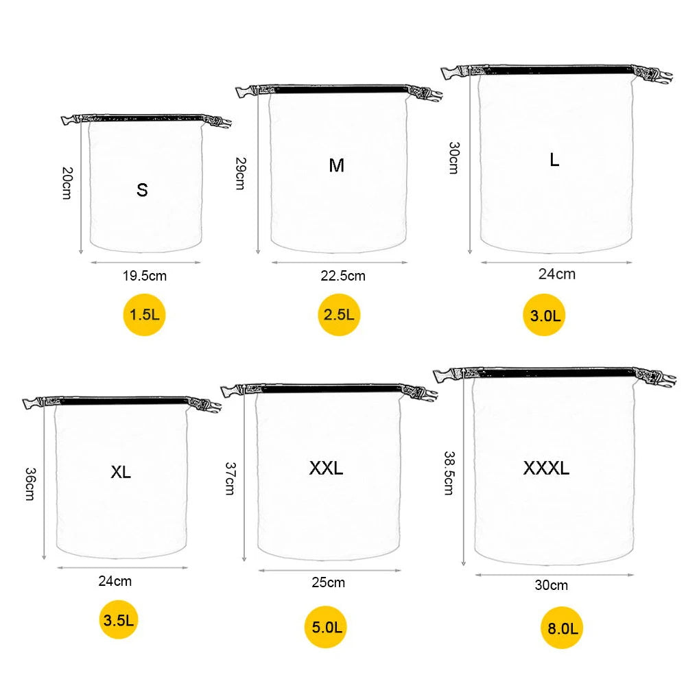 6PCS Waterproof Outdoor Dry Bags