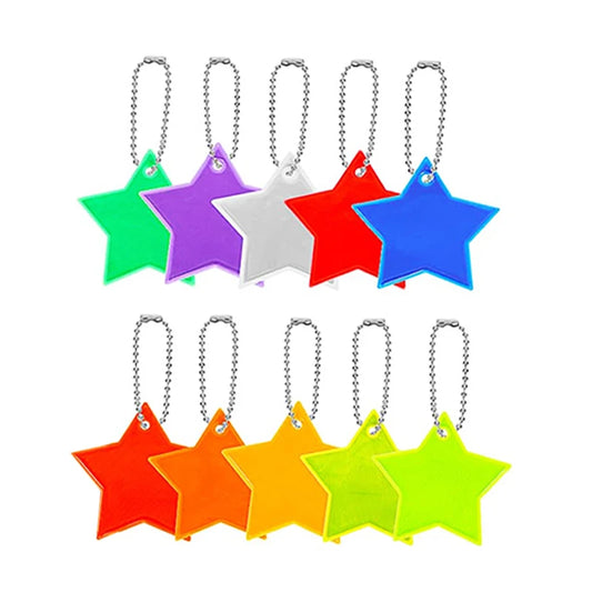 10PCS Reflective Colorful Stars Pendants