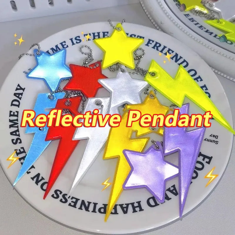 10PCS Reflective Lightning Pendants