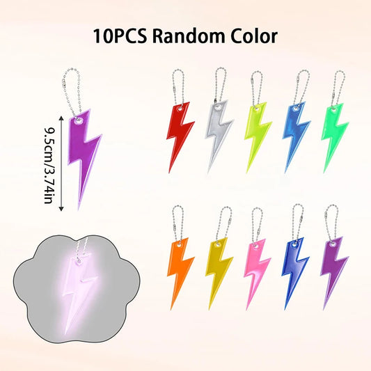 10PCS Reflective Lightning Pendants