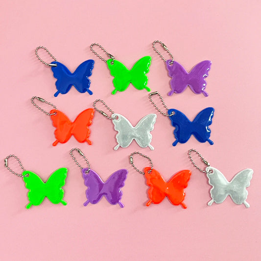 10PCS Reflective Colorful Butterfly Pendants