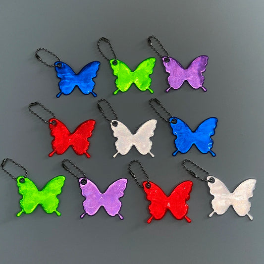10PCS Reflective Colorful Butterfly Pendants