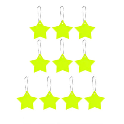 10PCS Reflective Colorful Stars Pendants