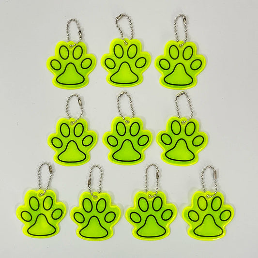 10PCS Reflective Paw Pendants